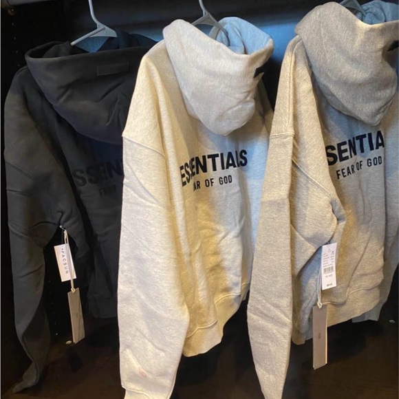 Essentials Men's Hoodie Trio - Black, Light Gray, Cream - Picture 2 of 4